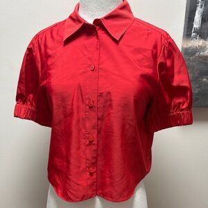 NWT Zara Scarlet Button-Down Blouse